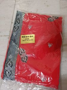 Stunning Red Embellished Saree