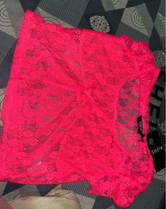 Hot Pink Lace Crop Top