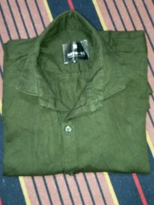 Men's Dark Green Casual Shirt