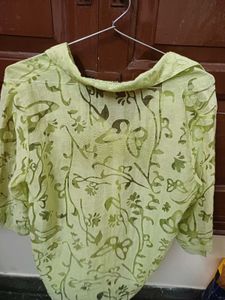 Light Green Floral Print Top