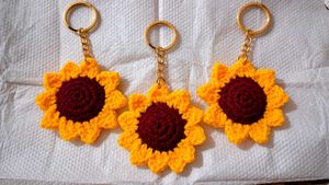 Crochet Sunflower Keychain bulk order