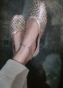 Trendy Women Rose Gold Embellished Bellies Comfort