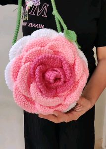 Crochet Rose Crossbody Bag
