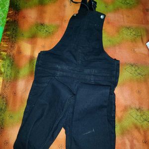 Black Denim Overalls