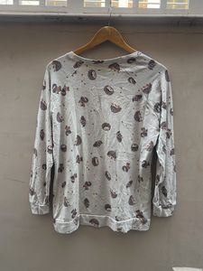 Cute Hedgehog Print Long Sleeve Top
