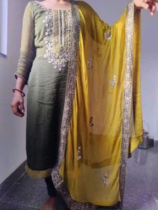 Embroidered Kurta with Dupatta Set