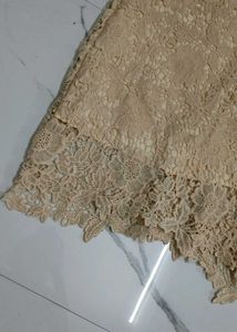Elegant Beige Lace Skirt