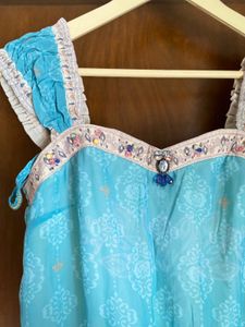 Vintage Blue Embroidered Top