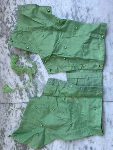 Green Embellished Saree Blouse