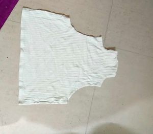 Cream Ribbed Sleeveless Top