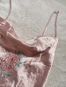 chatpata  Satin top with Floral Embroider