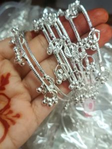 Silver Anklets with Bells