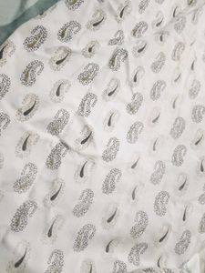 Elegant White Kurta with Printed Pants