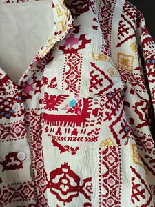 Patterned Button-Down Top