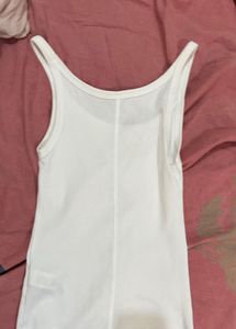 Zara Embellished White Tank Top y2k
