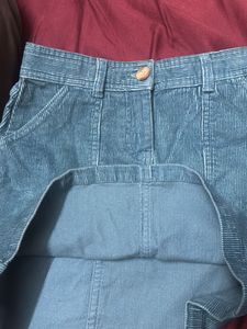 Blue Corduroy Mini Skirt