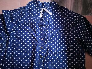 Blue Polka Dot Top