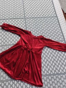 Elegant Red Velvet Dress