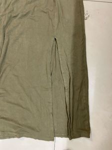 Olive Green Slit Skirt