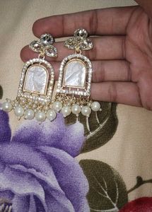 Delicate Pearl &amp; Gold Chain earrings