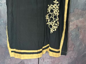 Elegant Black Kurta with Golden Embroidery