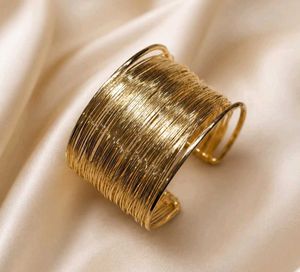 Anti Tarnish Chic Gold Wire Cuff Bracelet