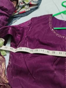 Purple Embroidered Kurta Set