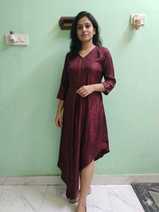 Maroon Asymmetrical Kurta