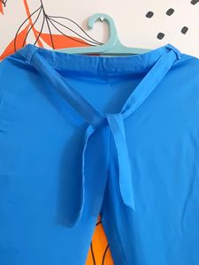 Blue Palazzo Pant With Cotton Belt