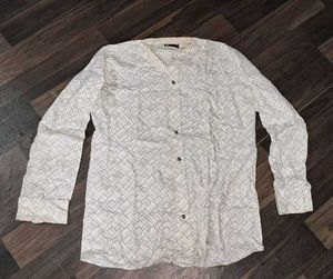 Patterned Button-Down Shirt