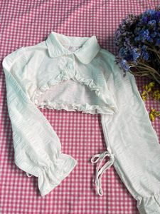 Korean White Crop Shrug 🤍