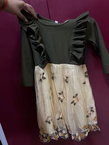Girls Embroidered Tulle Dress
