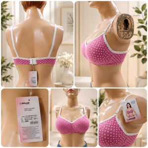 Pink Polka Dot Padded Non-Wired Bra