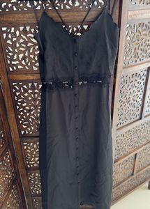 Zara New Limited Edition Satin Lace Midi Dress