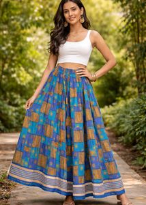 Bohemian Print Maxi Skirt