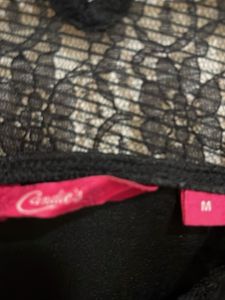 Elegant Black Lace Peplum Top size M