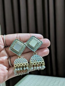 Stylish Mirror Jhumka Earrings