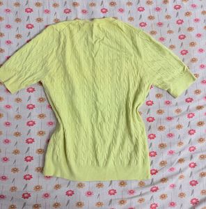 Lime Green Cable Knit Top