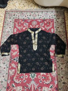 Stylish Black short top with Golden Embellishments