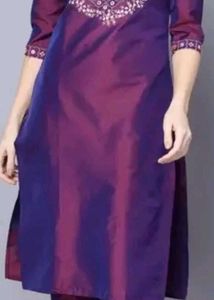 embroided kurti and pant set