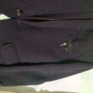 Elegant Brocade Blazer and Pants Set