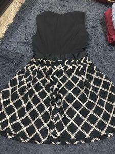 Avenue Black Fit and Flare Dress