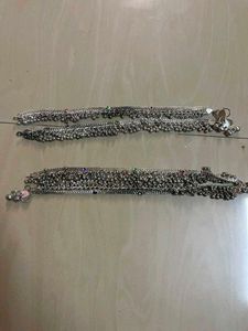Silver Anklets with Bells & Beads