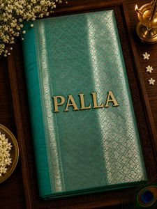 Teal Mashru Silk Saree with Floral Motifs