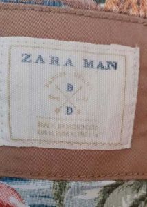 Zara Men's Unique Embroidered Brown Jacket
