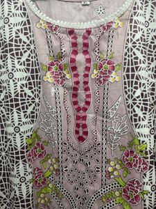 Beautiful Pink Floral Kurta Set with Dupatta