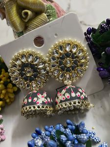 Elegant Jhumka and Stud Earring Set