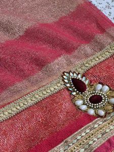 Beautiful Pink and Gold Saree with blouse