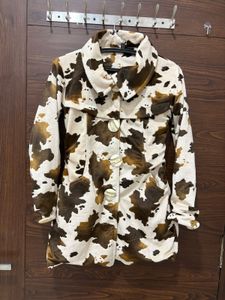 Cow Print Fleece Jacket