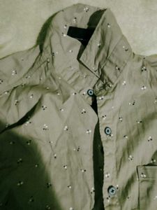 Stylish Olive Green Printed Shirt